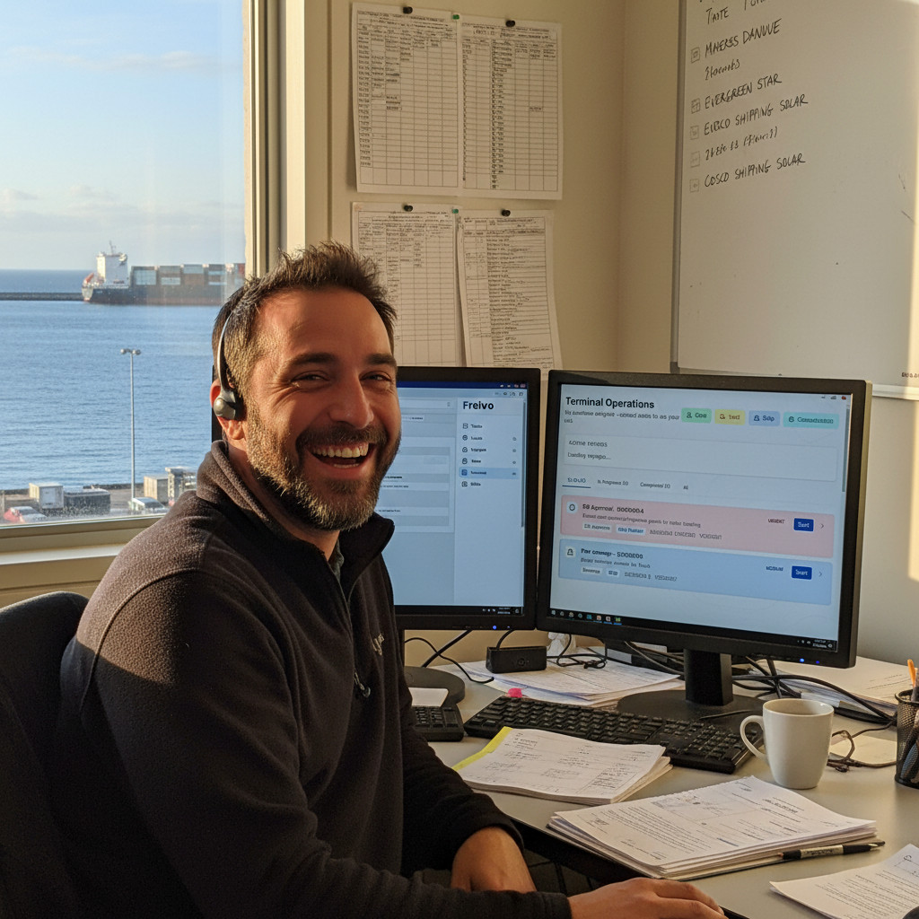 Transport professional using Freivo platform